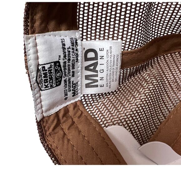 SpongeBob Square Pants Hat Mens Brown SnapBack - Dad - Kamp Rope Camp Novelty - Picture 7 of 9